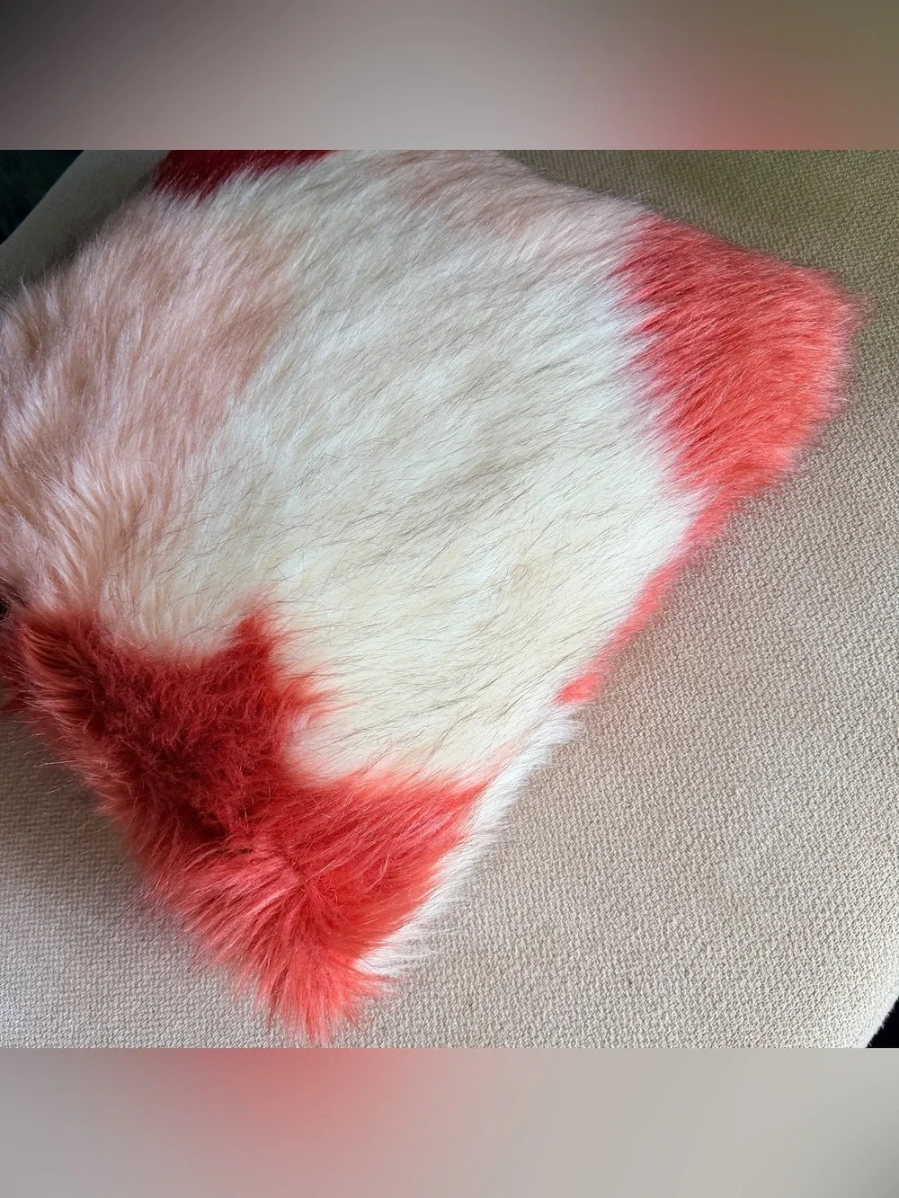 Target Opalhouse Square Colorblock Faux Fur Throw Pillow – Pink, Cream, and Rust